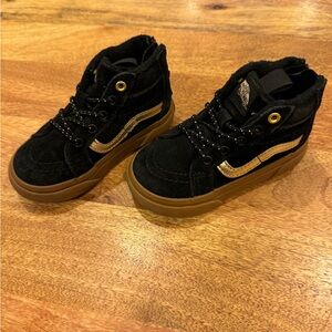 Vans Sk8-Hi Black And Gold - Kids Size 6 US